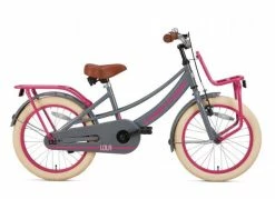 VÉLO ENFANT SUPERSUPER LOLA - FILLES - 18 POUCES - GRIS / ROSE