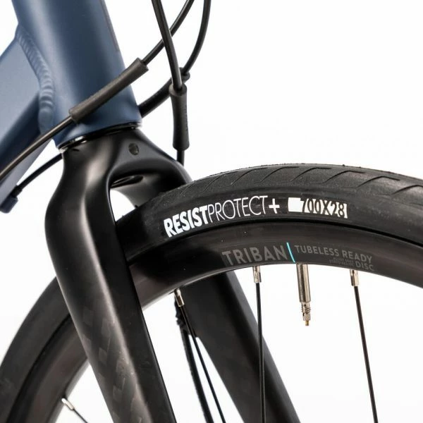 VÉLO ROUTE CYCLOTOURISME RC120 FLAT BAR DISQUE MARINE ORANGE – Image 12